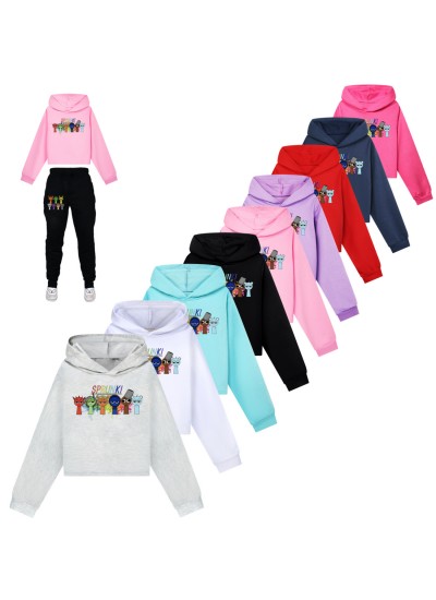 Sprunki Girls' Hoodie & Pants Set - Cute & Comfortable Outfit (2-16 Years)