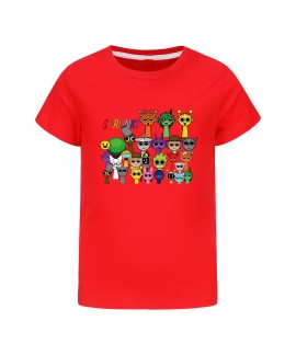 Sprunki Short-Sleeve T-Shirt for Kids & Teens - 100% Cotton Summer Tee (2-16 Years)