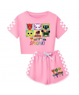 Sprunki Adult & Kids Half Sleeve Shorts Pajama Set - Stylish Family Matching Sleepwear