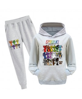 Sprunki Rhythm Box Colorful Short Hoodie Set with Bag - Trendy Kids Sports Set