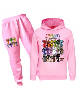 Sprunki Rhythm Box Colorful Short Hoodie Set with Bag - Trendy Kids Sports Set