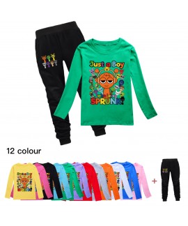 Sprunki Kids Cotton Long-Sleeve T-Shirt Set | Comfortable Outfit for Boys & Girls