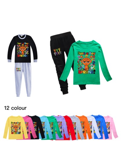 Sprunki Kids Cotton Long-Sleeve T-Shirt Set | Comfortable Outfit for Boys & Girls