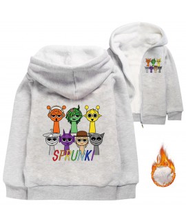 Sprunki Rhythm Box Youth Zipper Winter Cotton Coat for Boys and Girls