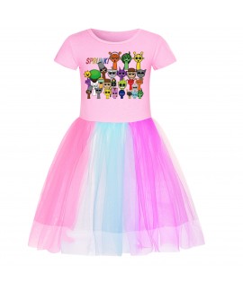 Sprunki Girls Star Dress with Rainbow Lace Hem | Sprunki Clothing