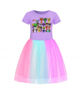 Sprunki Girls Star Dress with Rainbow Lace Hem | Sprunki Clothing