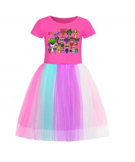 Sprunki Girls Star Dress with Rainbow Lace Hem | Sprunki Clothing