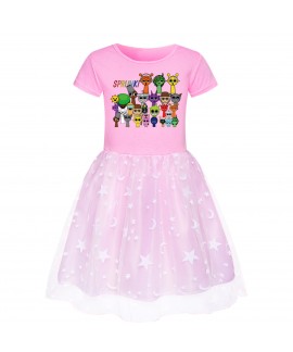 Sprunki Girls Star Dress with Rainbow Lace Hem | Sprunki Clothing