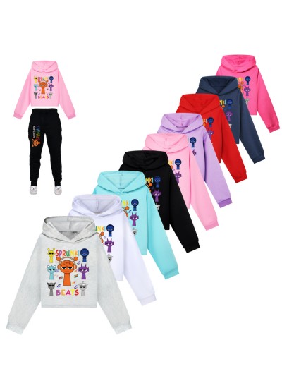 Sprunki Girls Short Hoodie Set | Stylish & Comfortable Outfit | Sprunki Clothing