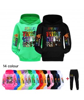 Sprunki Kids Pocket Hoodie & Printed Pants Set | Sporty Outfit | Sprunki Clothing