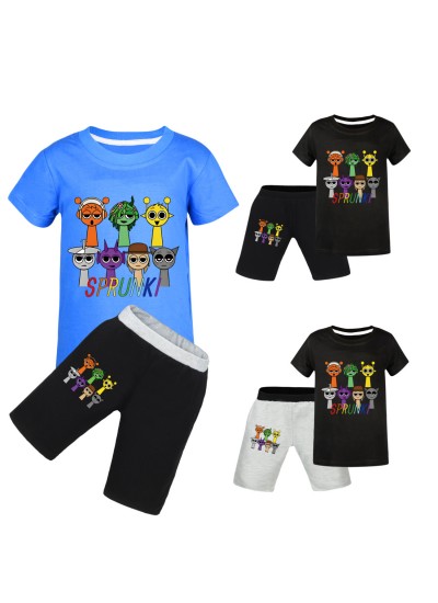 Sprunki Kids' Summer T-Shirt & Shorts Set | Boys & Girls Outfit