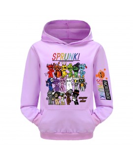 Sprunki Rhythm Box Pocket Hoodie Unisex Kids Long Sleeve Print Sports Set