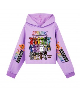 Sprunki Rhythm Box Girls Cropped Hoodie & Printed Sports Set – Stylish & Comfortable