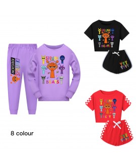 Sprunki Adult & Kids Matching Short Sleeve and Long Sleeve Pajama Set - Parent-Child Outfit