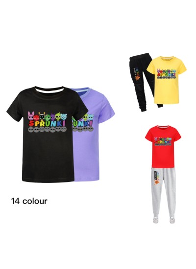 Sprunki Kids Summer T-Shirt & Pants Set | Short Sleeve Outfit | Sprunki Clothing