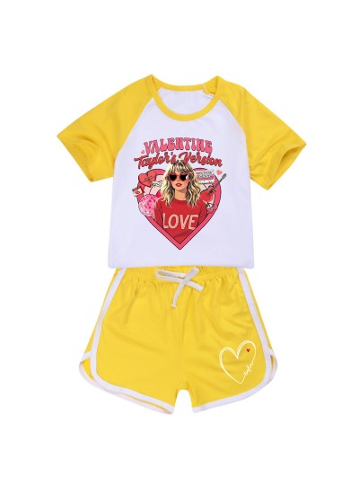 Taylor Swift 100-170 Unisex Kids' Summer T-Shirt & Shorts Sports Sets