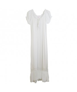 Plus Size Loose Short Sleeve Long Nightgown for Women-Cotton, Movie -style,Suitable for Multiple Scenes