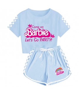 Barbie Pjms The Movie Barbie 100-170 Girls' T-shirt Shorts Sports Pajamas Suit