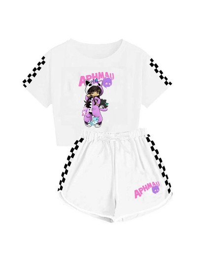 Aphmau Boys and Girls T-shirt + Shorts Sports Pajamas Children's Set