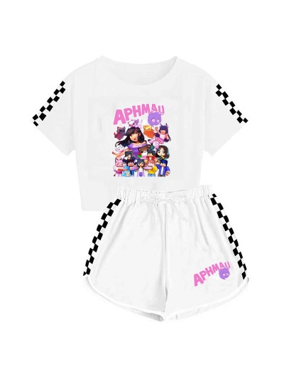 Aphmau Boys and Girls T-shirt + Shorts Sports Pajamas Set Aphmau Pajamas