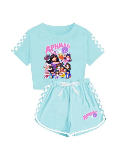 Aphmau Boys and Girls T-shirt + Shorts Sports Pajamas Children's Pajamas Sets