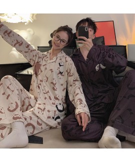 Cotton Long-sleeved Trousers Puppy Bear, Pochacco, Crayon Shin-chan Couple Pajamas Set