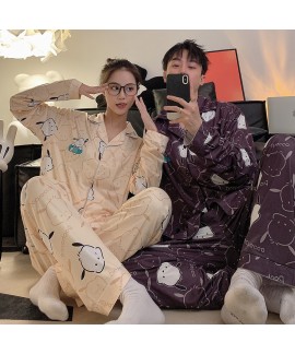 Cotton Long-sleeved Trousers Puppy Bear, Pochacco, Crayon Shin-chan Couple Pajamas Set