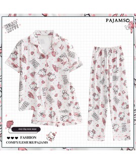 Hello kitty Summer Women's Short-sleeved Pajamas T...