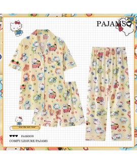 Hello Kitty Women's Short-sleeved Pajamas Three-pi...