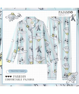 Cinnamoroll Pochacco Pure Cotton Long-sleeved Cute Cartoon Women's Pajama Set