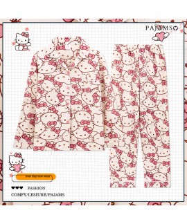 Crayon Shin-chan Kitty Cinnamoroll Pure Cotton Long-sleeved Cute Cartoon Women's Pajama Set