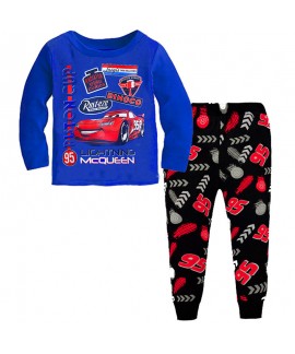 Cartoon Lightning Mcqueen Long Sleeve Trousers Pajamas Set Cars Lightning Mcqueen Pjms