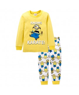 Minions Children's Cartoon Pajamas Le Buddies Minions Long Sleeved Cotton Pajamas Sets