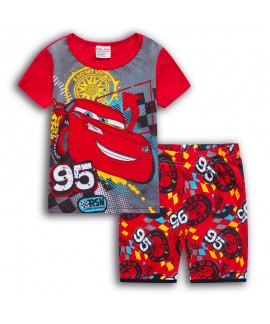 Cars Lightning Mcqueen Pajamas Cartoon Lightning Mcqueen Short Sleeve Pajamas Set