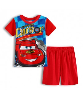 Cars Lightning Mcqueen Pajamas Cartoon Lightning Mcqueen Short Sleeve Pajamas Set