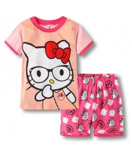 Hello Kitty Pj Set Matching Hello kitty Short Sleeve Summer Girls' Pajamas