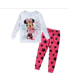 Disney Mickey Mouse And Friends Holiday Pajamas Cartoon Mickey Mouse Long Sleeve Trousers Kids' Pajamas Set