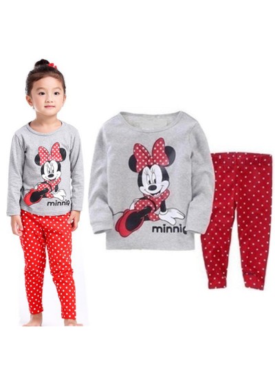 Cartoon Cotton Disney Mickey Mouse And Friends Holiday Pajamas Mickey Mouse Long Sleeve Trousers Children's Pajamas Set