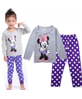 Cartoon Cotton Disney Mickey Mouse And Friends Holiday Pajamas Mickey Mouse Long Sleeve Trousers Children's Pajamas Set