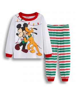 Cartoon Disney Mickey Mouse And Friends Holiday Pajamas Mickey Mouse Long Sleeve Trousers Pajamas Set