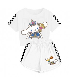 Kids' Cinnamoroll T-Shirt Shorts Pajamas Sets Cinnamoroll Champion Print Tracksuit