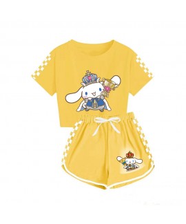 Kids' Cinnamoroll T-Shirt Shorts Pajamas Sets Cinnamoroll Champion Print Tracksuit