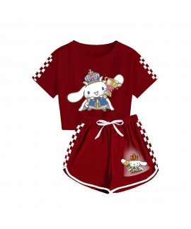 Kids' Cinnamoroll T-Shirt Shorts Pajamas Sets Cinnamoroll Champion Print Tracksuit