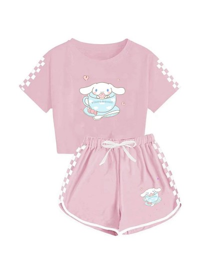 Sanrio pajamas Cinnamoroll Boys And Girls T-shirt Shorts Printed Sports Pajamas Suit