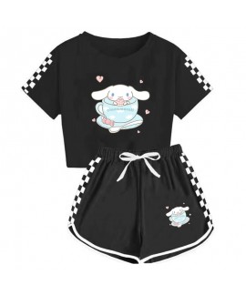 Sanrio pajamas Cinnamoroll Boys And Girls T-shirt Shorts Printed Sports Pajamas Suit