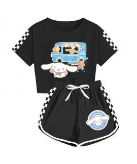 Sanrio Cinnamoroll Boys And Girls T-shirt Shorts Printed Sports Pajamas Sets