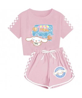 Sanrio Cinnamoroll Boys And Girls T-shirt Shorts Printed Sports Pajamas Sets