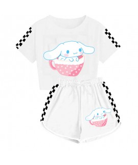 Sanrio Cinnamoroll Kids' T-shirt Shorts Printed Sports Pajamas Sets
