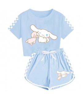 Kids' Cinnamoroll T-Shirt Shorts Pajamas Set Cinnamoroll And Sheep Print Tracksuit