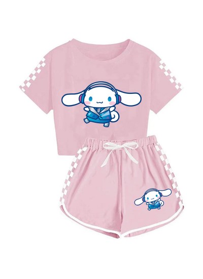 Children's Cinnamoroll T-Shirt Shorts Pajamas Set Cinnamoroll Print Tracksuit